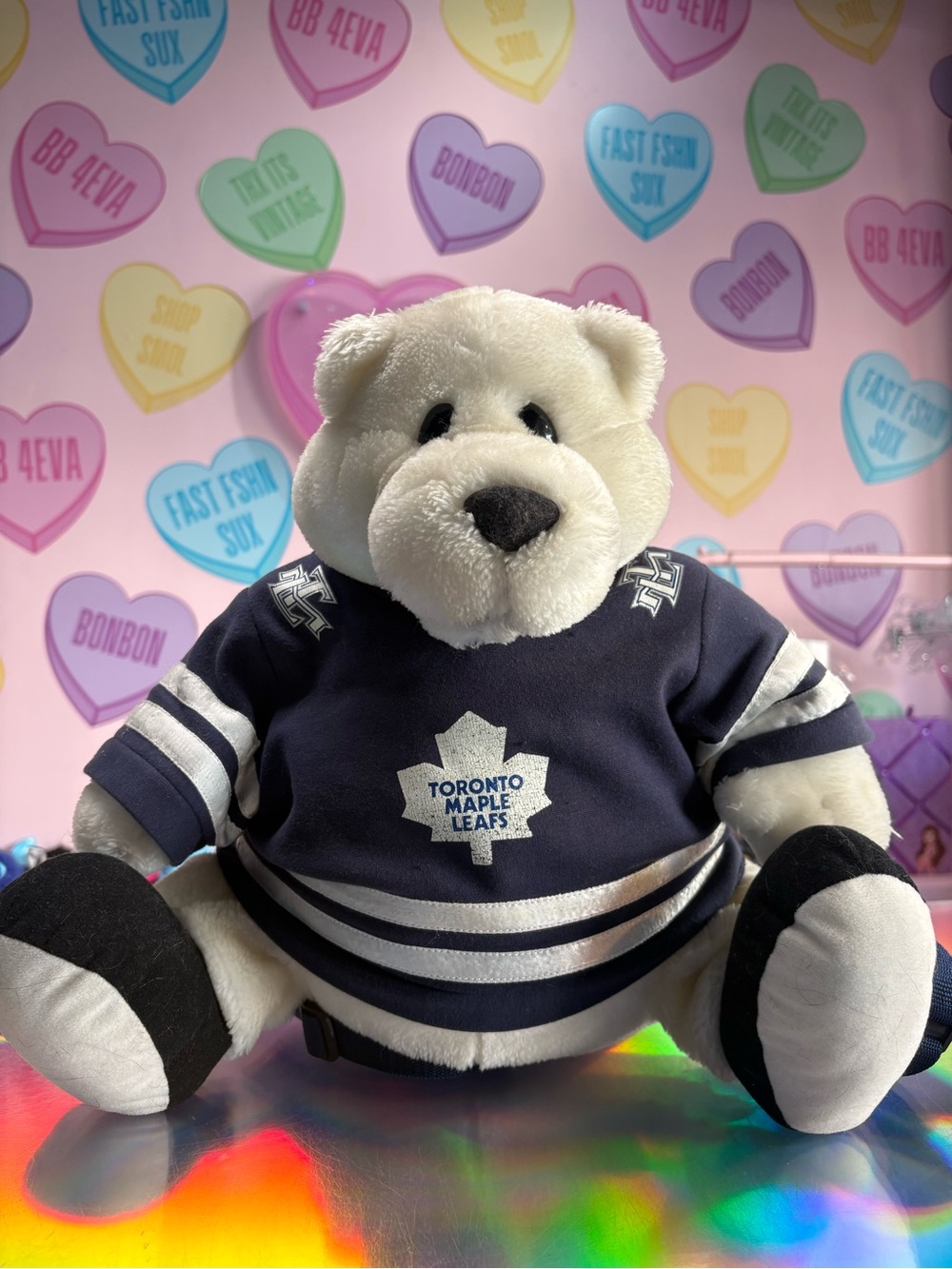 Vintage 90s Plush Toronto Maple Leafs NHL Backpack